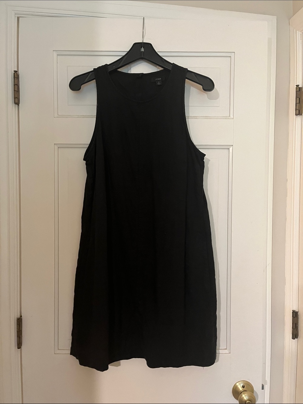 J. Crew Black Linen Sleeveless A-Line Mini Dress